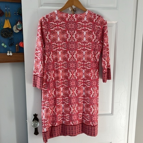 Coolibar NWOT pink Beach Medallion Oceanside Dress size Medium Notch-Neck - Picture 3 of 5